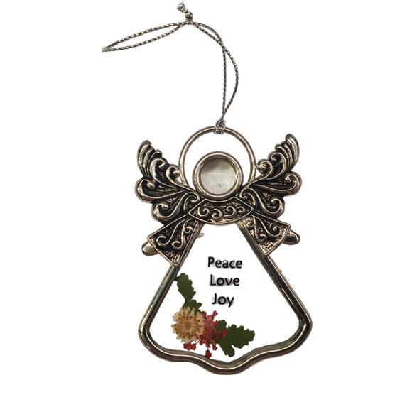 Ganz Glass Angel Ornament Peace Love Joy Christmas Ornament - Picture 9 of 9